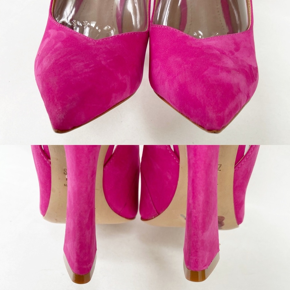 Schutz Pink Suede Leather Pump Size 7B - Picture 9 of 12